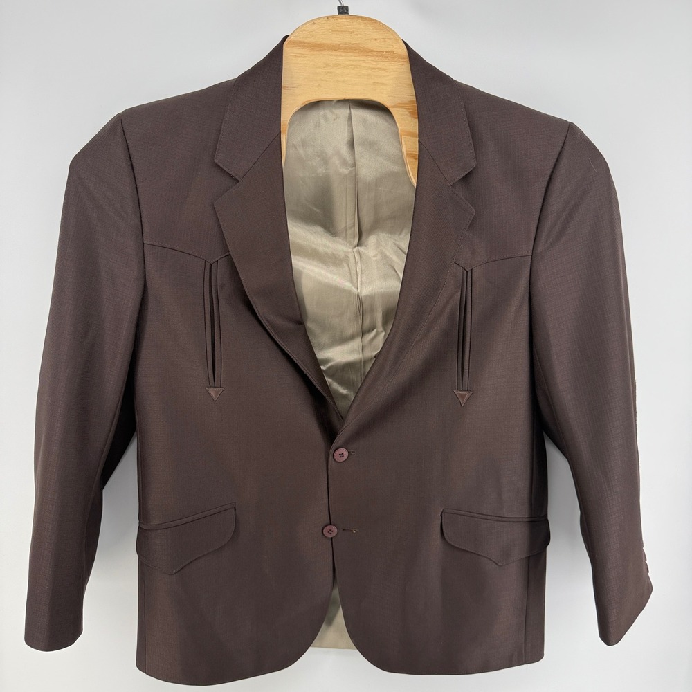 Alamo Moda Hombre Mens Western Blazer Jacket Brown 41R Leather Elbow Patches